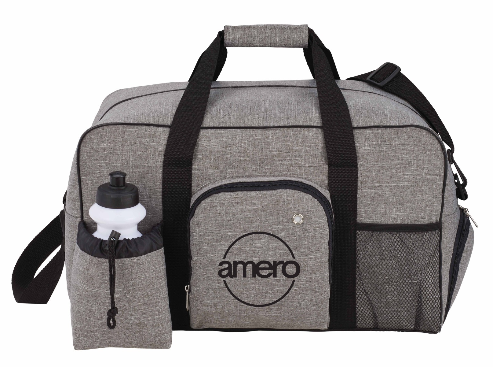 Weekender Duffel Bag with Ear Bud Port - 11" x 18 1/2" x 10 1/4" Questions & Answers